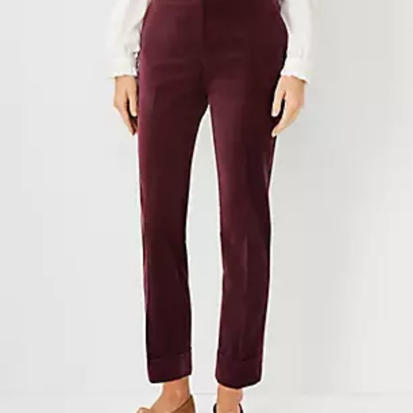 Ann Taylor Velvet High Waist Ankle Pant - Picture 1 of 10